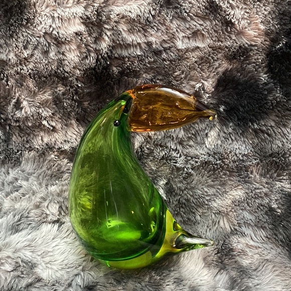 VERY Unusual Mid Century Modern Art Glass Large Toucan Figure Figurine - Picture 7 of 16